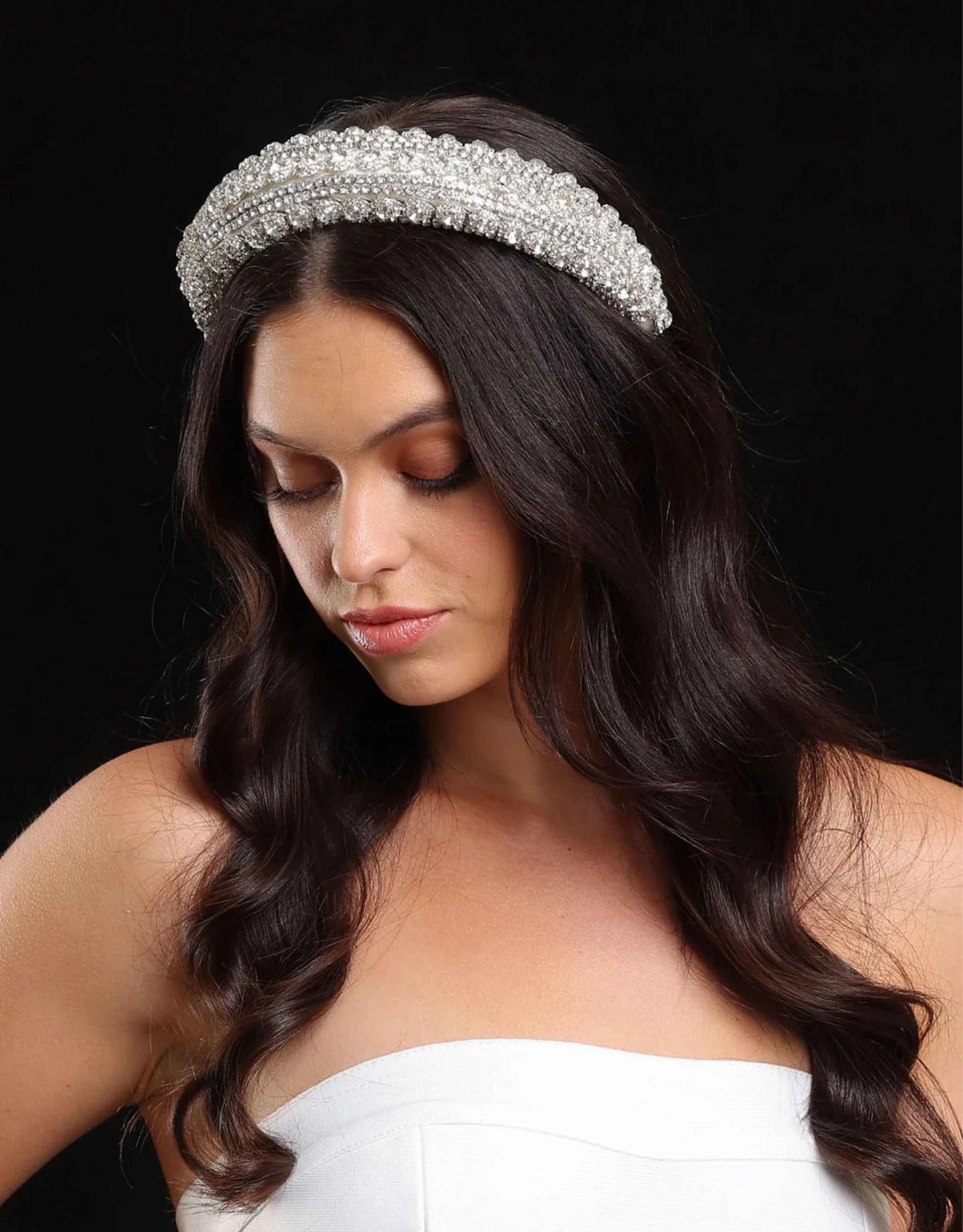 Morgan & Taylor - Avah Headband, White/Silver