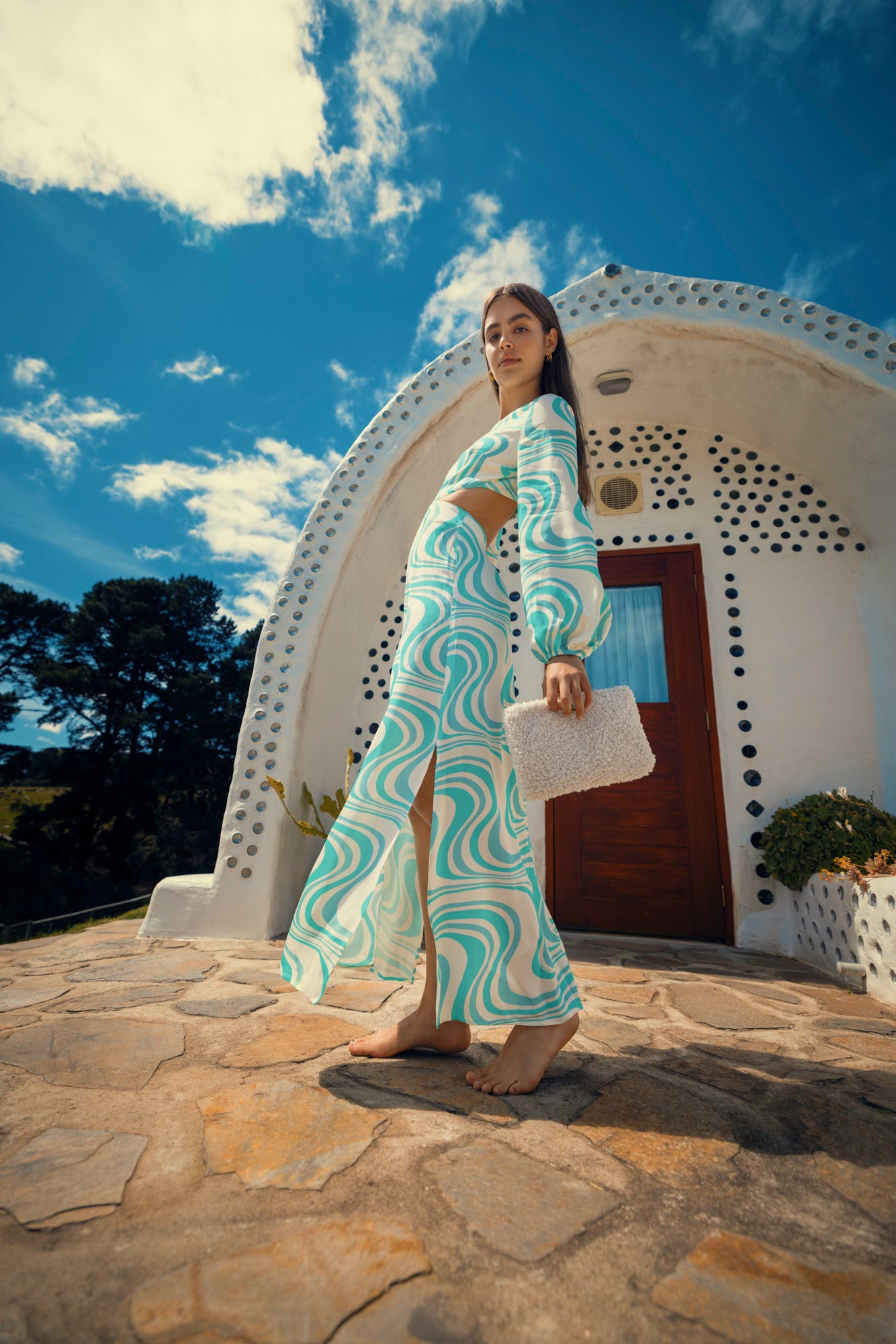 The Wolf Gang - Marrakesh Cut Out Dress, Lime Swirl