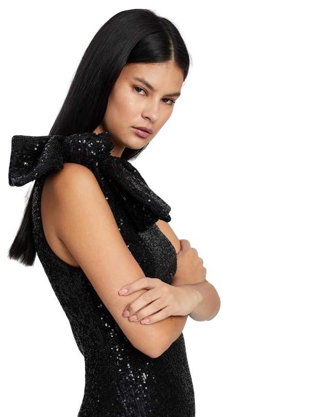 By Johnny - Astrid Shine Tied-Up Midi Dress