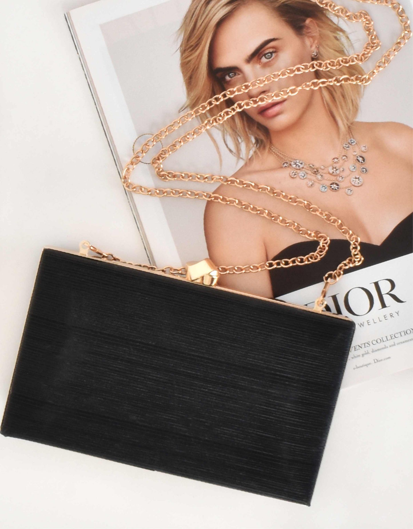 Anahi Bobble Top Rectangle Structured Clutch