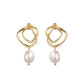 JT Luxe - Milano Pearl Earrings, 14k Gold Plated