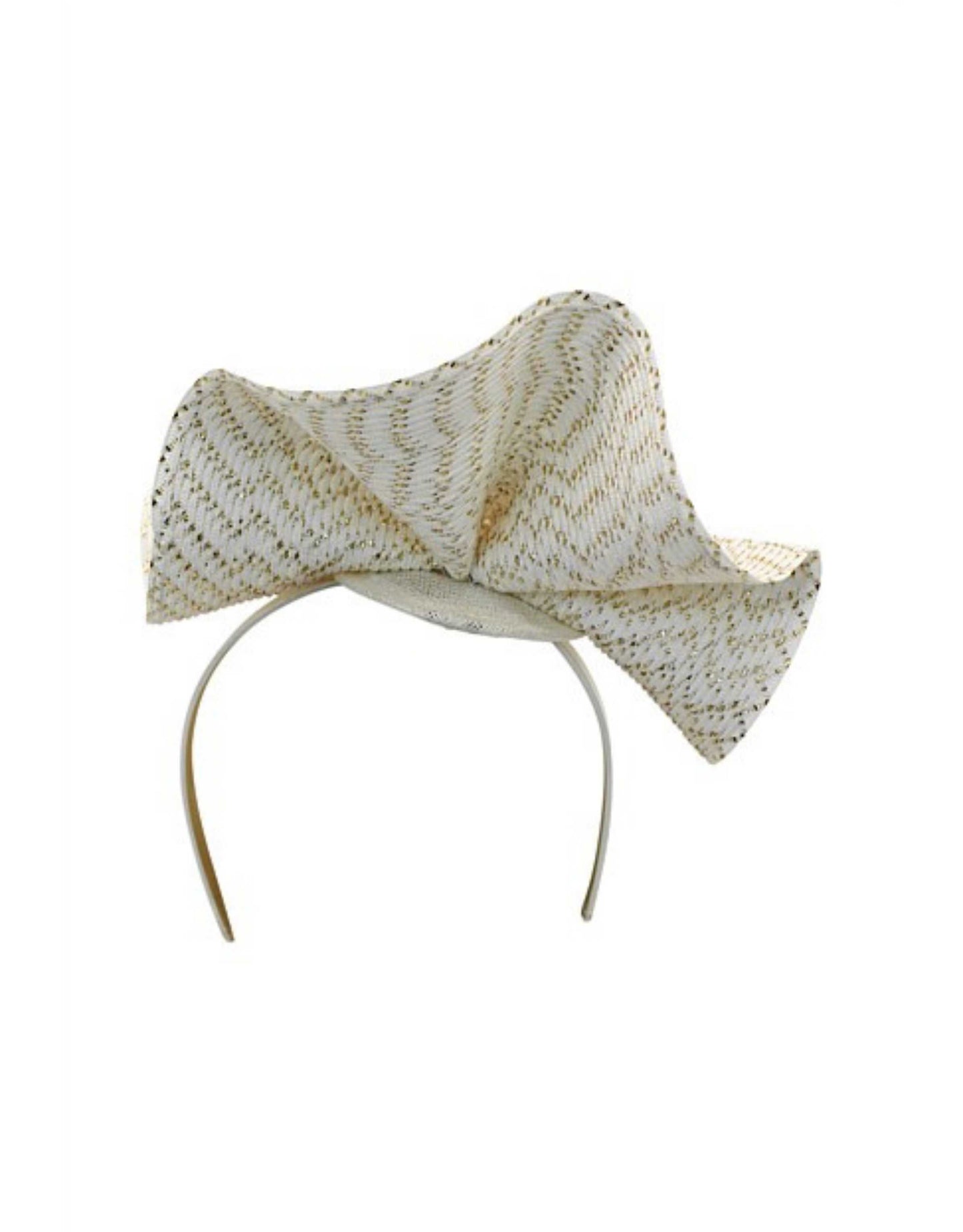 Morgan & Taylor - Zaria Fascinator, Ivory/Gold