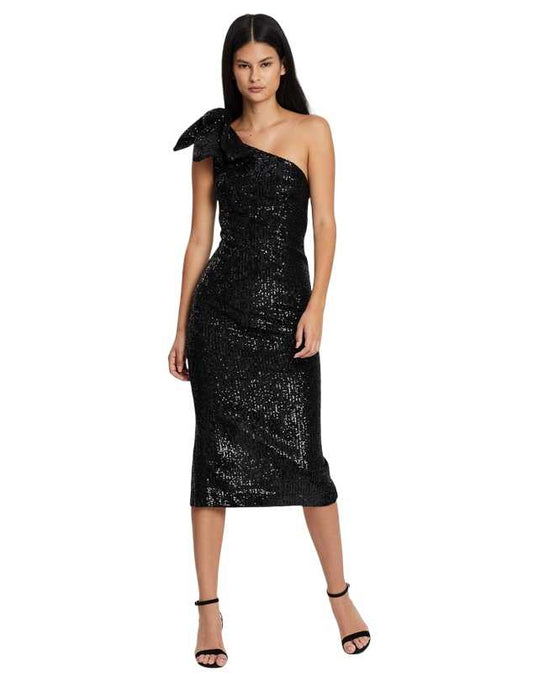 By Johnny - Astrid Shine Tied-Up Midi Dress