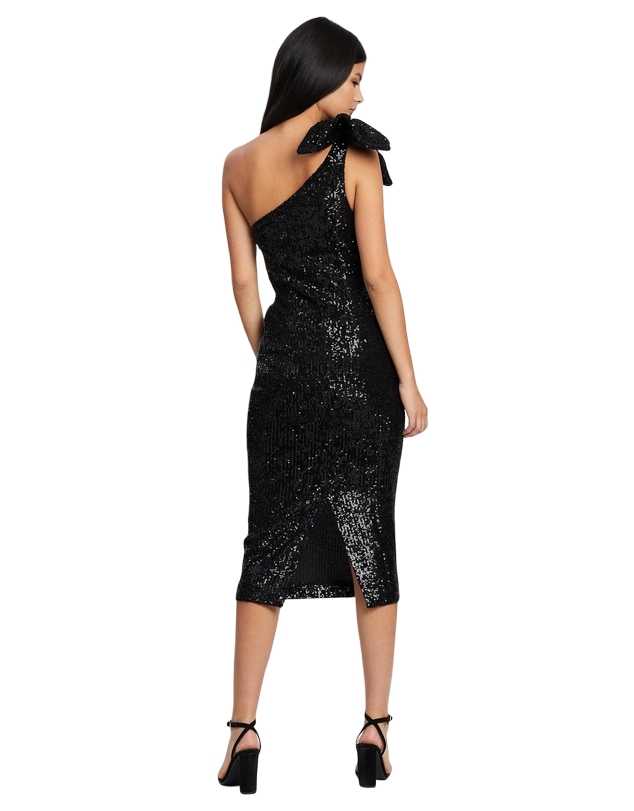 By Johnny - Astrid Shine Tied-Up Midi Dress